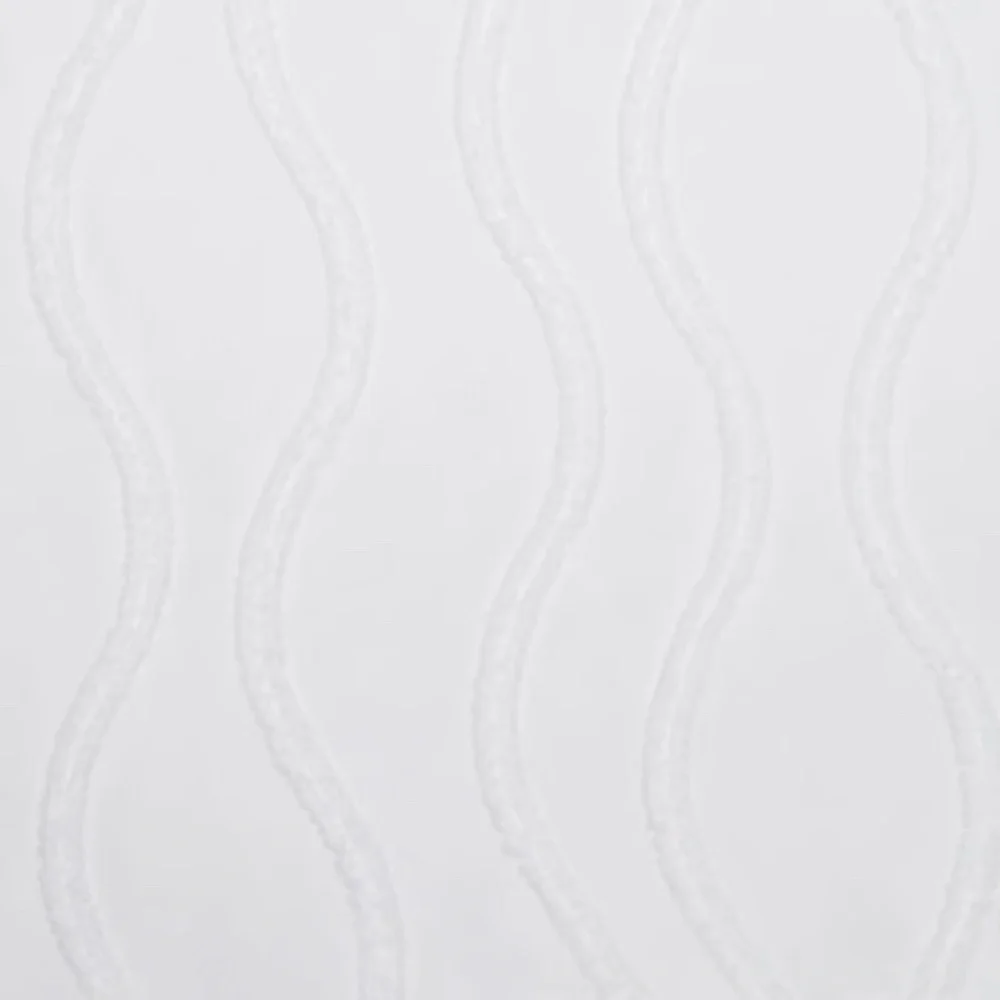 NEW Exclusive Home Belfast Woven Wave Embellished Sheer  White 54x84